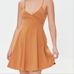 Forever 21 Surplice Skater Mini Dress Maple Size Medium